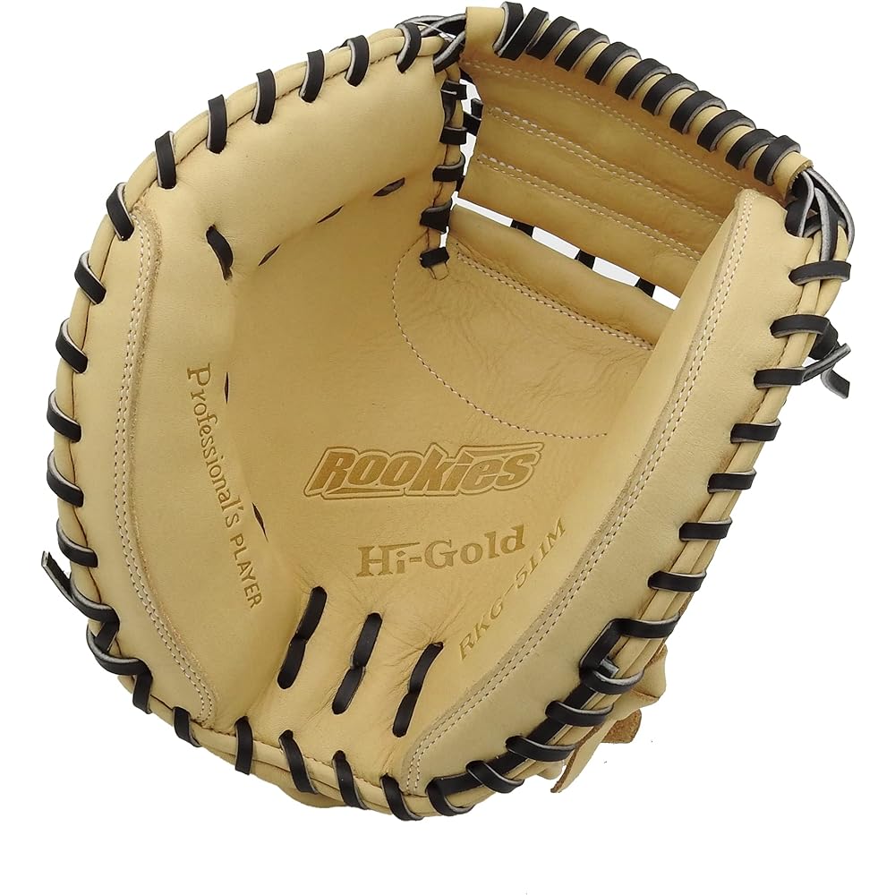 HI-GOLD Youth Softball Catcher's Mitt ROOKIES Series RKG-511M Camel x Black