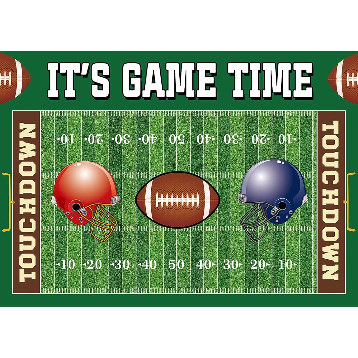 Football Backdrop It's Game Time Party Backdrop Football Birthday Banner Touchdown Football Party Decorations Boys Birthday Party Backdrop 8x6ft