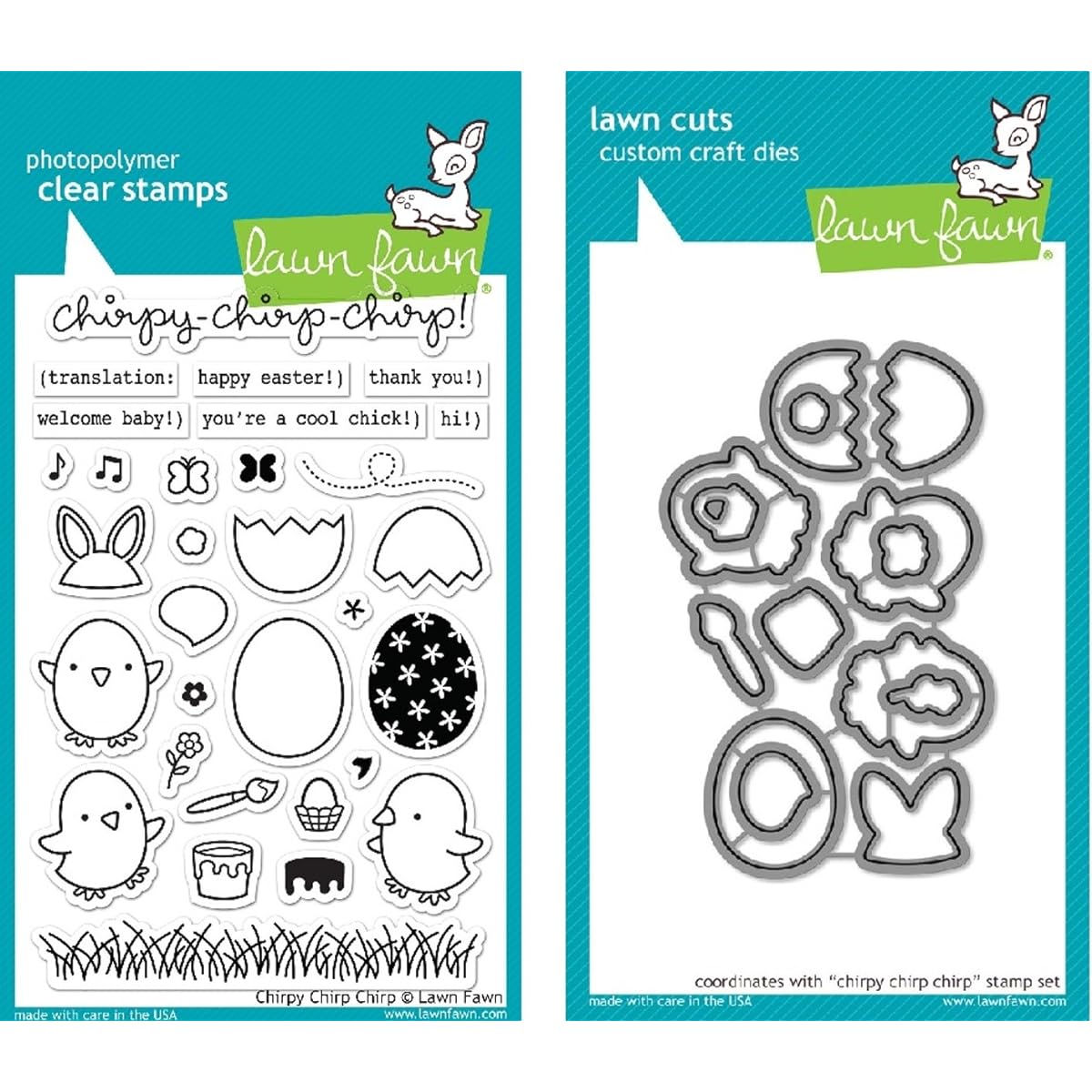 Lawn Fawn Chirpy Chirp Chirp Clear Stamp and Die Set by Lawn Fawn