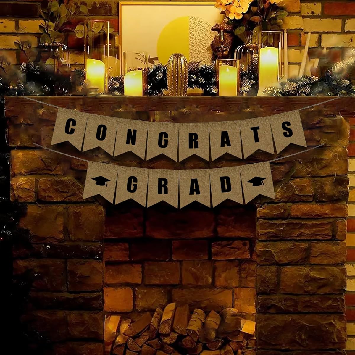 Graduation Banner Burlap GRAD