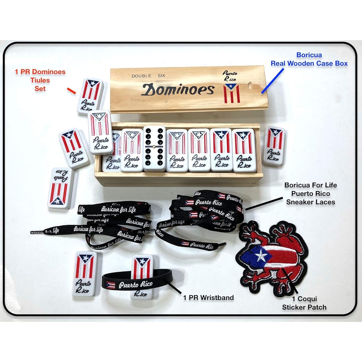 Puerto Rican Flag Dominoes Puerto Rico Bolivia Gift Pack Dominoes de Puerto Rico