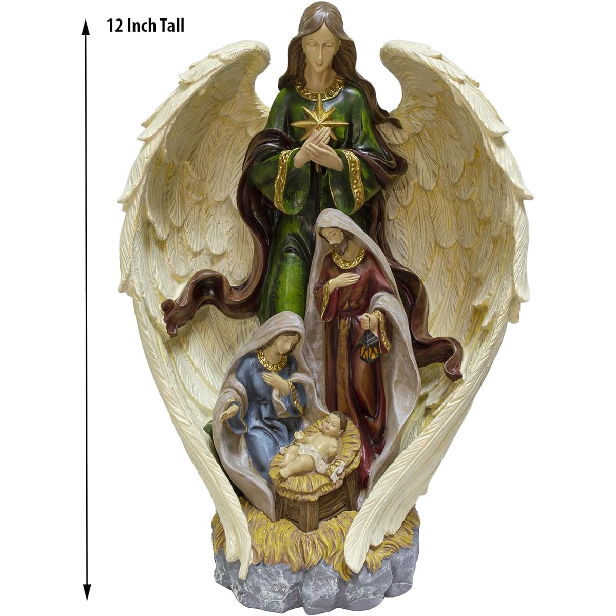 MEGA FAVORS 12" Christmas Holy Family Hand Painted Figurine Set Celebrating the True Meaning of Christmas