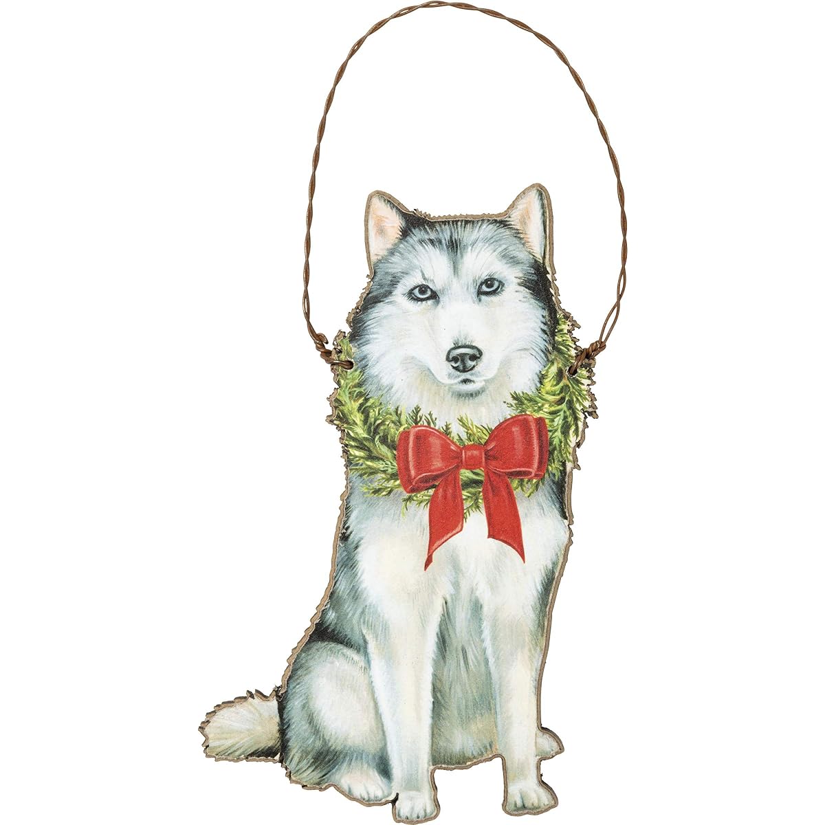Primitive by Kathy Christmas Husky Hanging Ornament