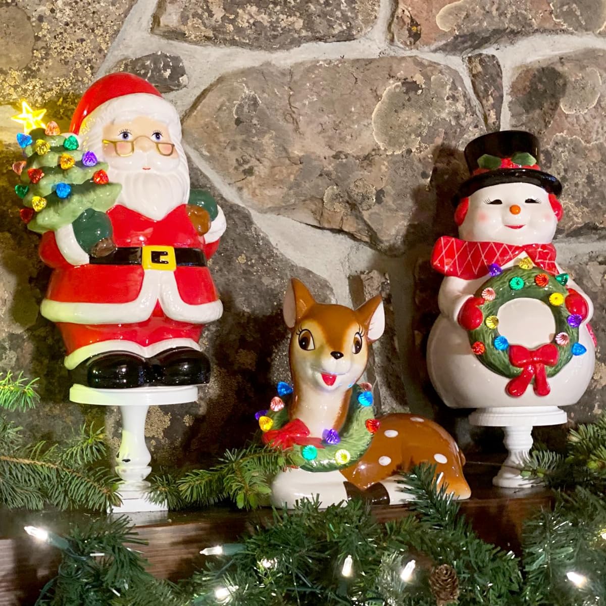 Mr. Christmas Medium Ceramic Figurine 12" Snowman Christmas Decoration White