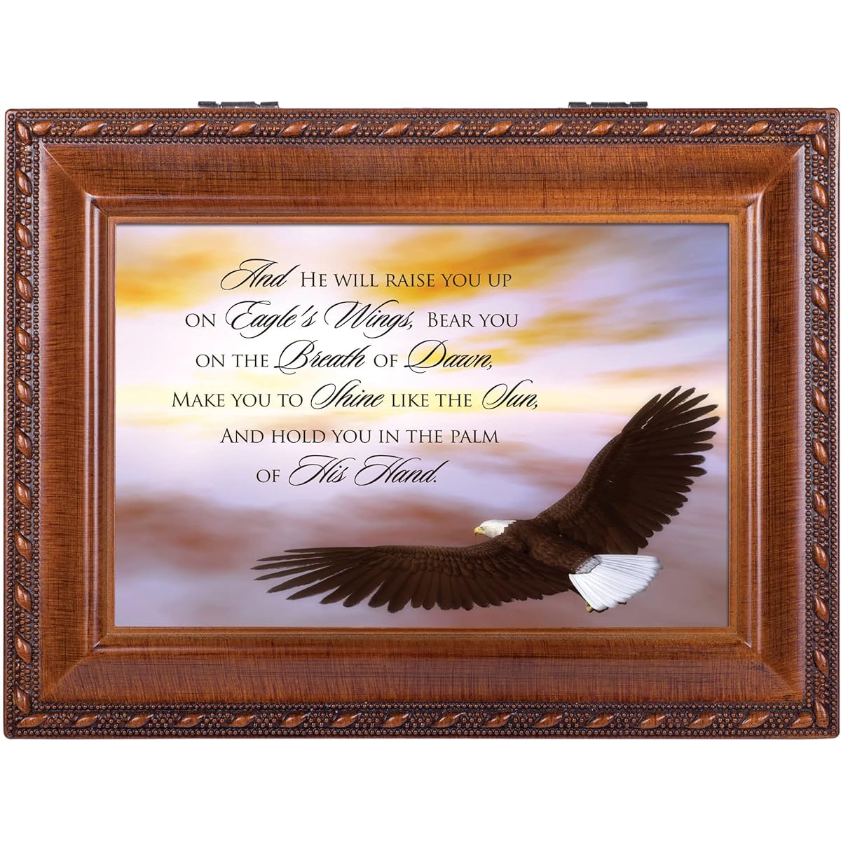 Eagle's Wings Woodgrain Music Box Plays Eagle's Wings