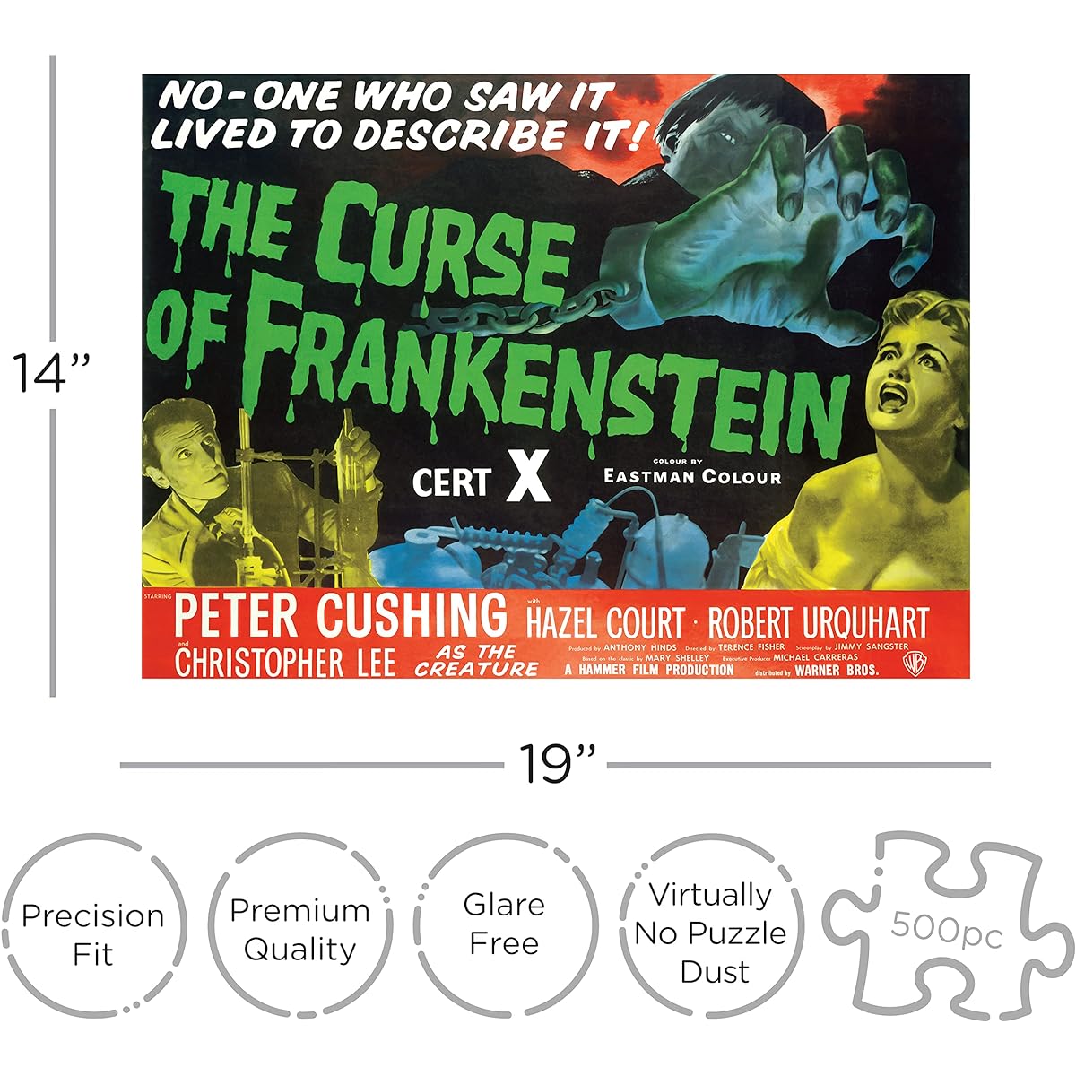 AQUARIUS - Hammer Frankenstein 500 Piece Jigsaw Puzzle