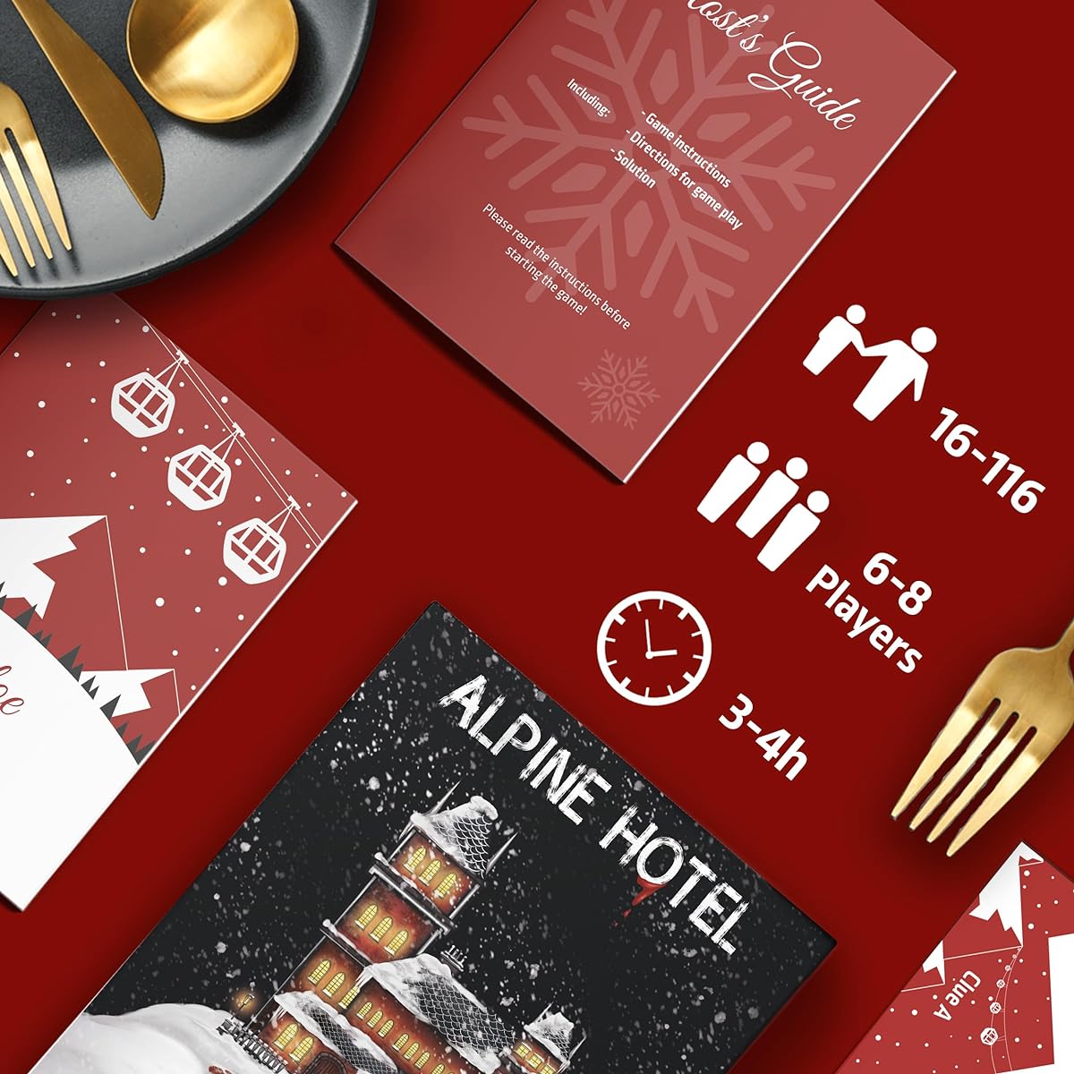 Murderlicious - Murder Mystery Dinner Party Game for 6-8 Players - Alpine Hotels
