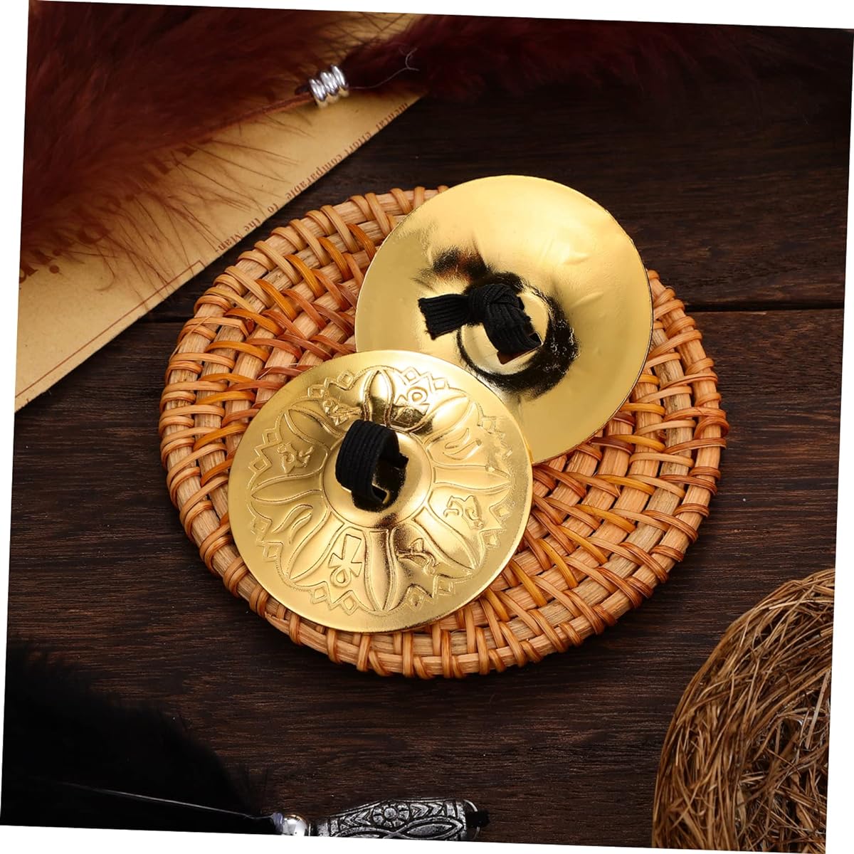 Vaguelly 50 Finger Cymbals Mexican Mini Hand Percussion Hand Bells Musical Dance Finger Cymbals Mini Simba