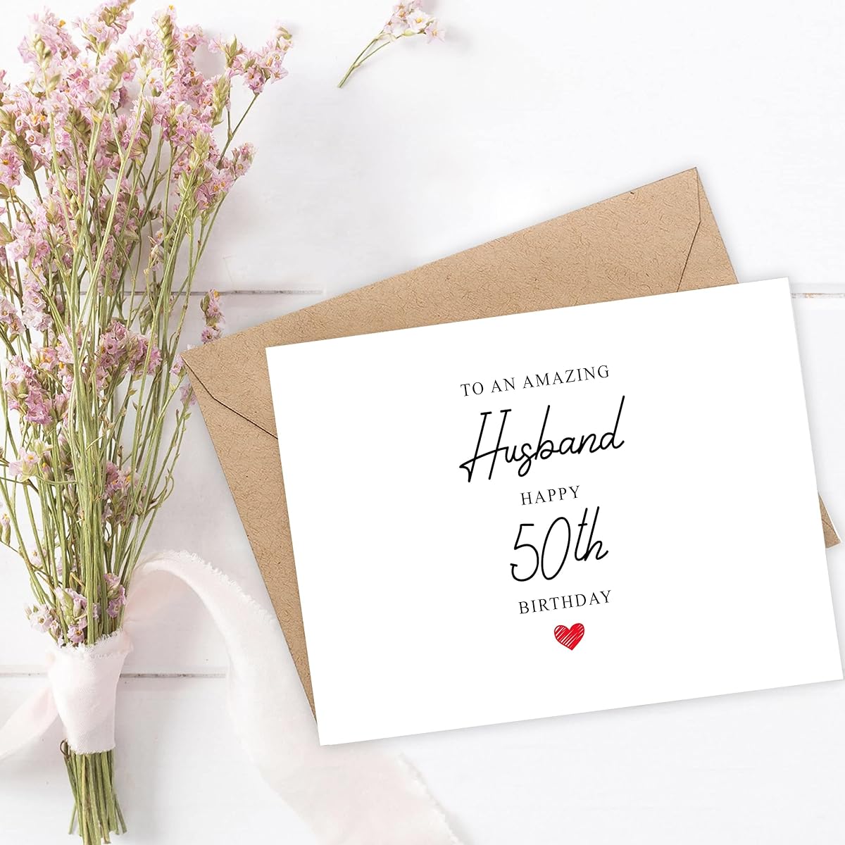 Emily Gift To An Amazing Husband Happy 50Th Birthday - Husband Birthday Card 50 - Fiftieth Birthday Card - Husband 50th Birthday Card