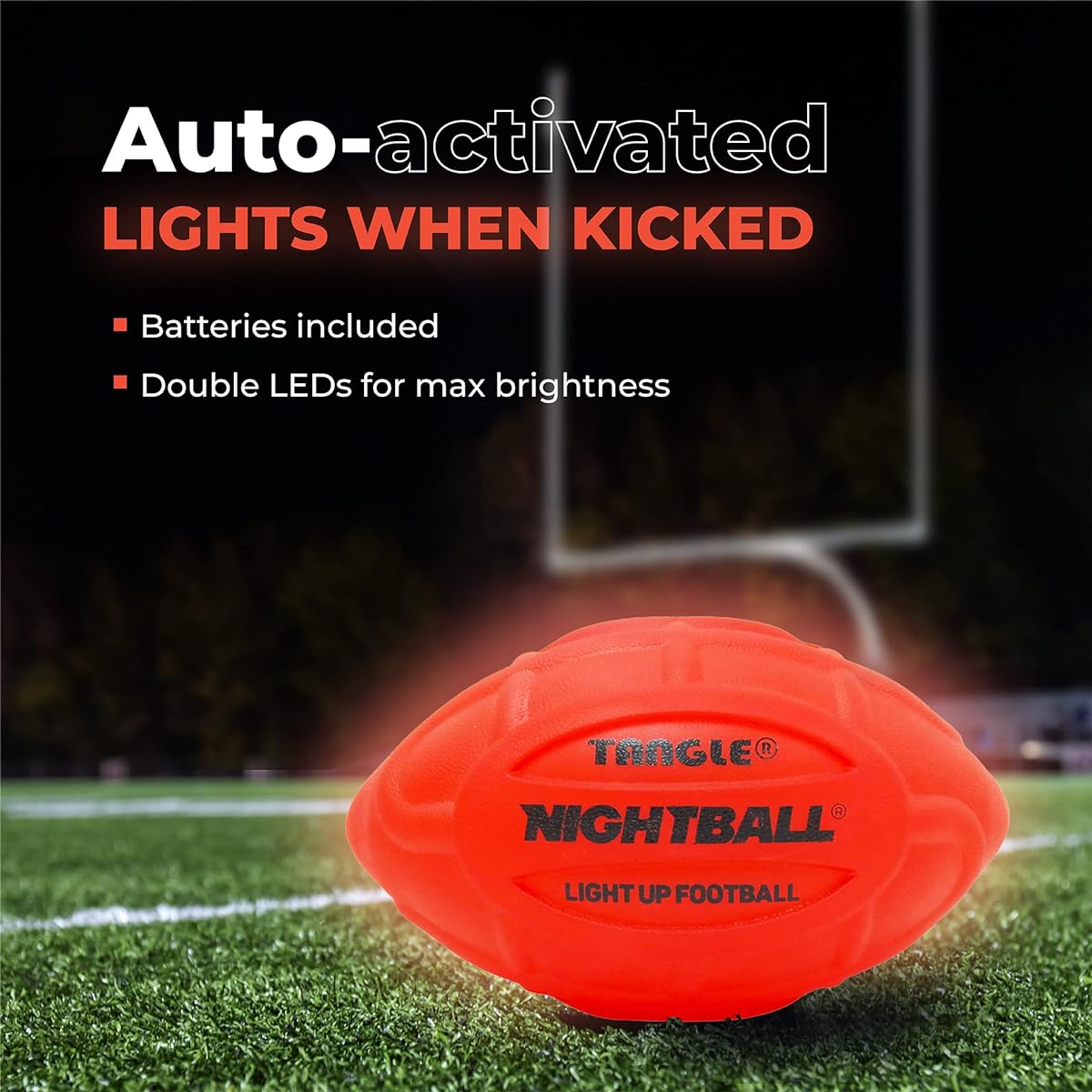 Night Ball Tangle Glow in the Dark Inflatable LED Football - Football with Bright LED Lights - For Kids and Adults - Ideal Football Gift for Teen Boys
