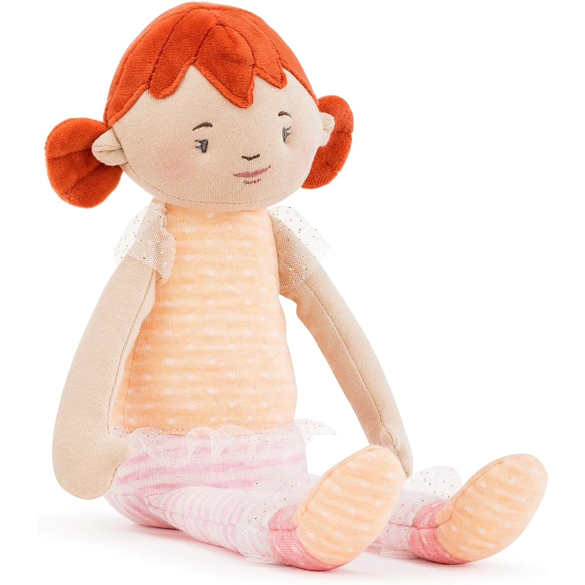DEMDACO Strong and Beautiful Redhead Girl 14" Plush Polyester Fabric Stuffed Toy