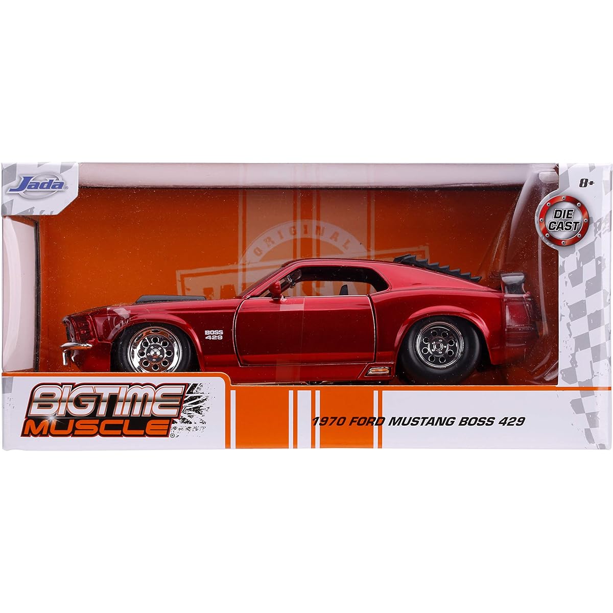 Bigtime Muscle 1:24 1970 Ford Mustang Boss 429 Die-cast Car Candy Red, Toys for Kids and Adults