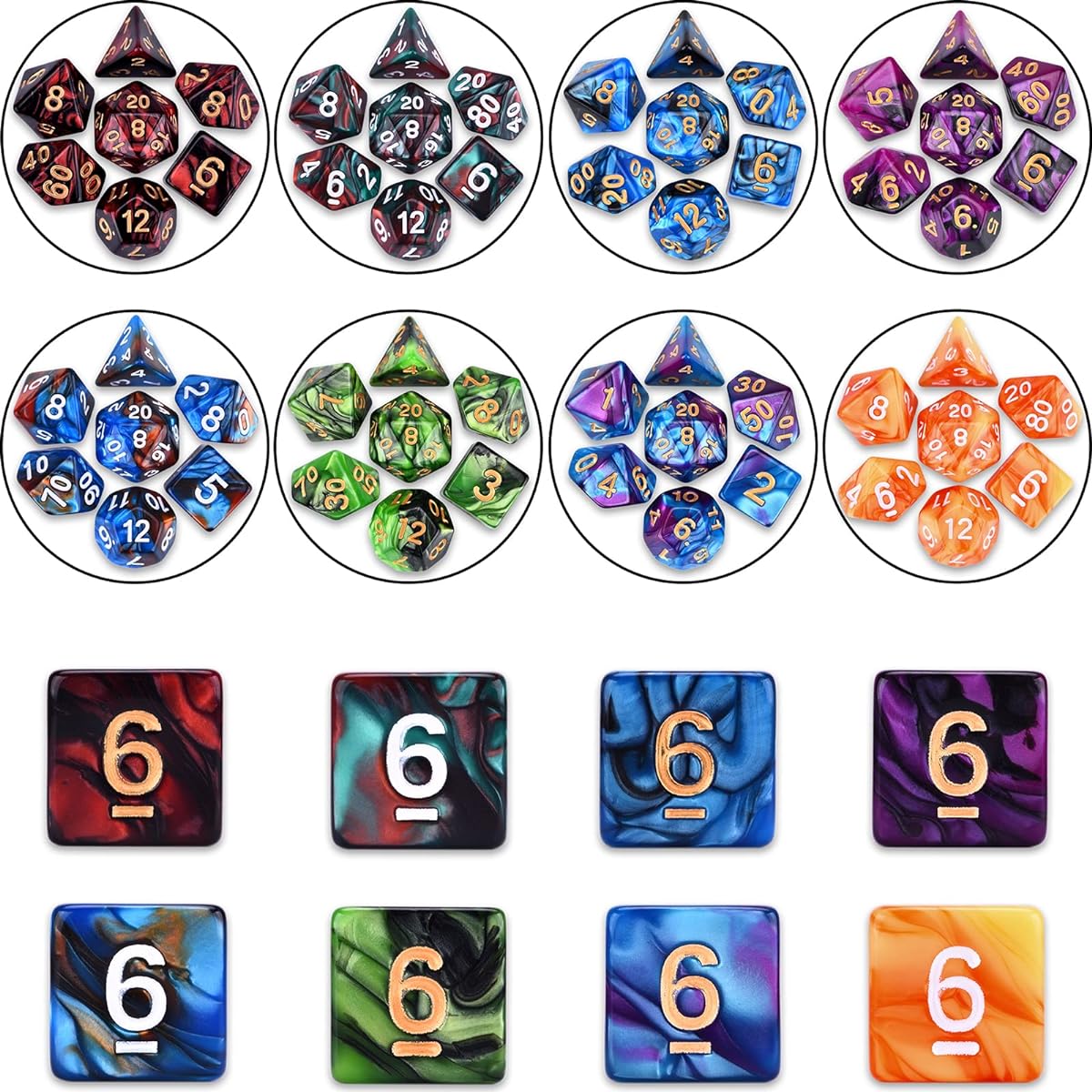 DND RPG Dice Set 30 x 7 Polyhedral Dice (210 Pieces) for Dungeons & Dragons Tabletop Role Playing Adventure Game with Large Drawstring Bag