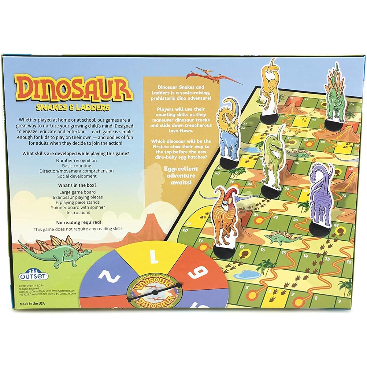 Outset Media Dinosaur Snakes and Ladders Game