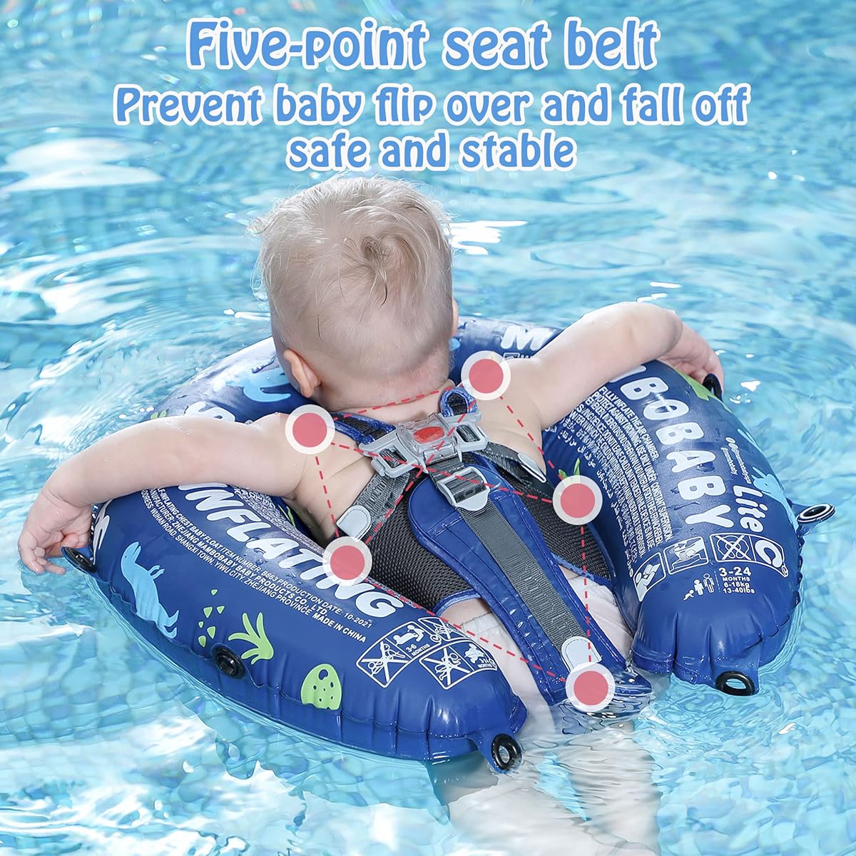 Inflatable Mambobaby Spaceship Float with Canopy Baby Float - Blue