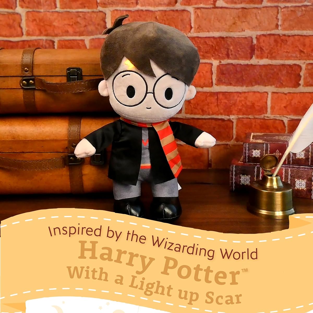 KIDS PREFERRED Harry Potter Light Up Scar Soft Hug Stuffed Animal Cute Stuffed Toy Gift for Toddler Boys Girls Kids 13 Inch