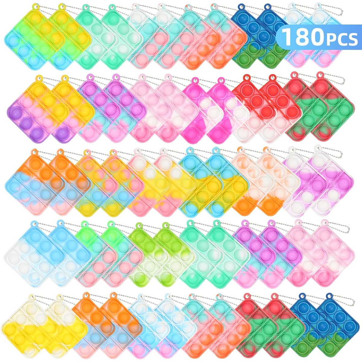 Fidget Toys 180pcs Bulk Buy Kids Party Favors Mini Pop Fidgets Birthday Party Favors for Kids Toddlers Adults Small Classroom Giveaways Fidget Toys Goody Bag Stuffers for Kids Bubble Poppers