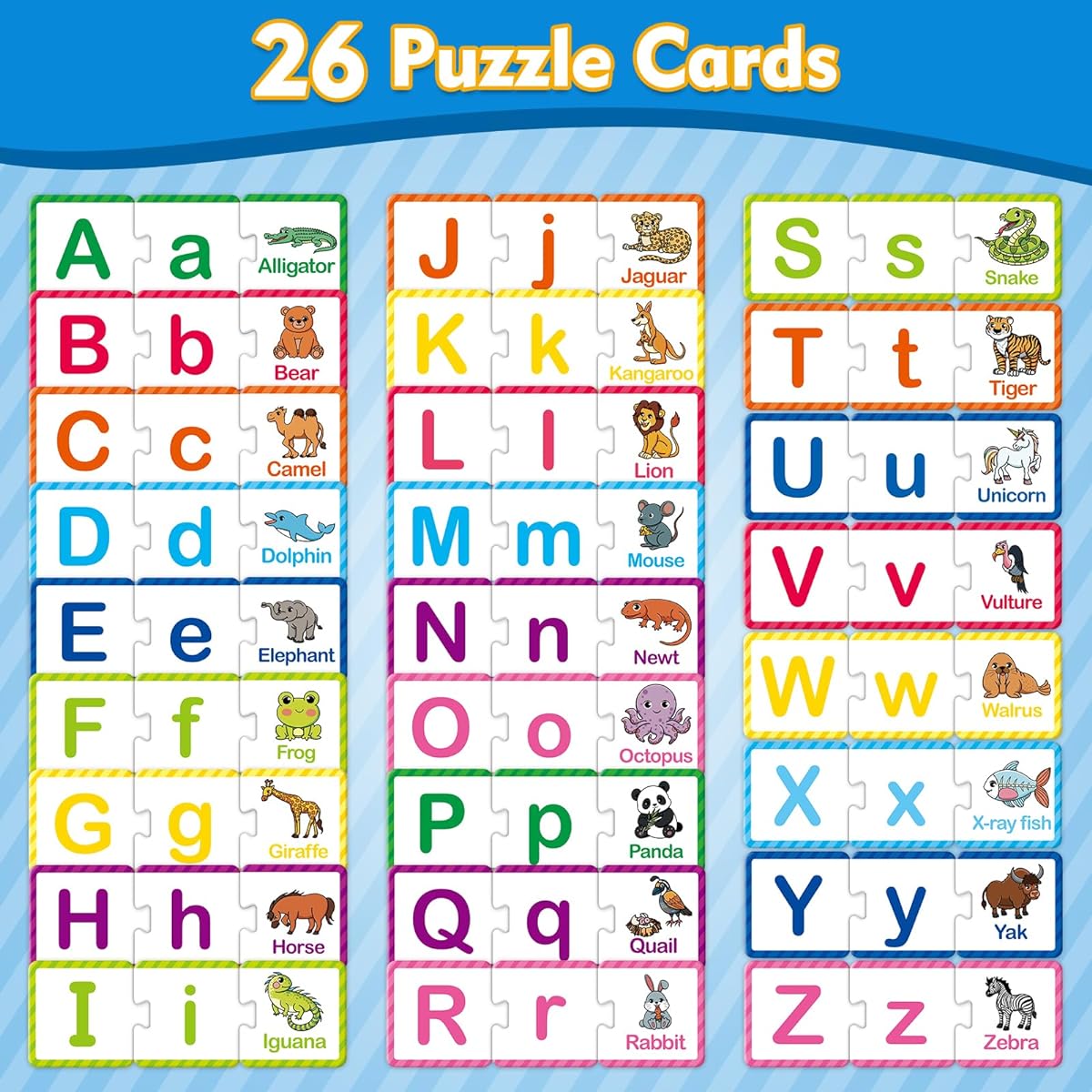 Kasfalci Alphabet Puzzle Cards ABC Puzzle Alphabet Learning Toys ABC Learning for Toddlers Matching Letter Game Preschool Learning Activities Kindergarten Classroom Essentials Home School Supplies