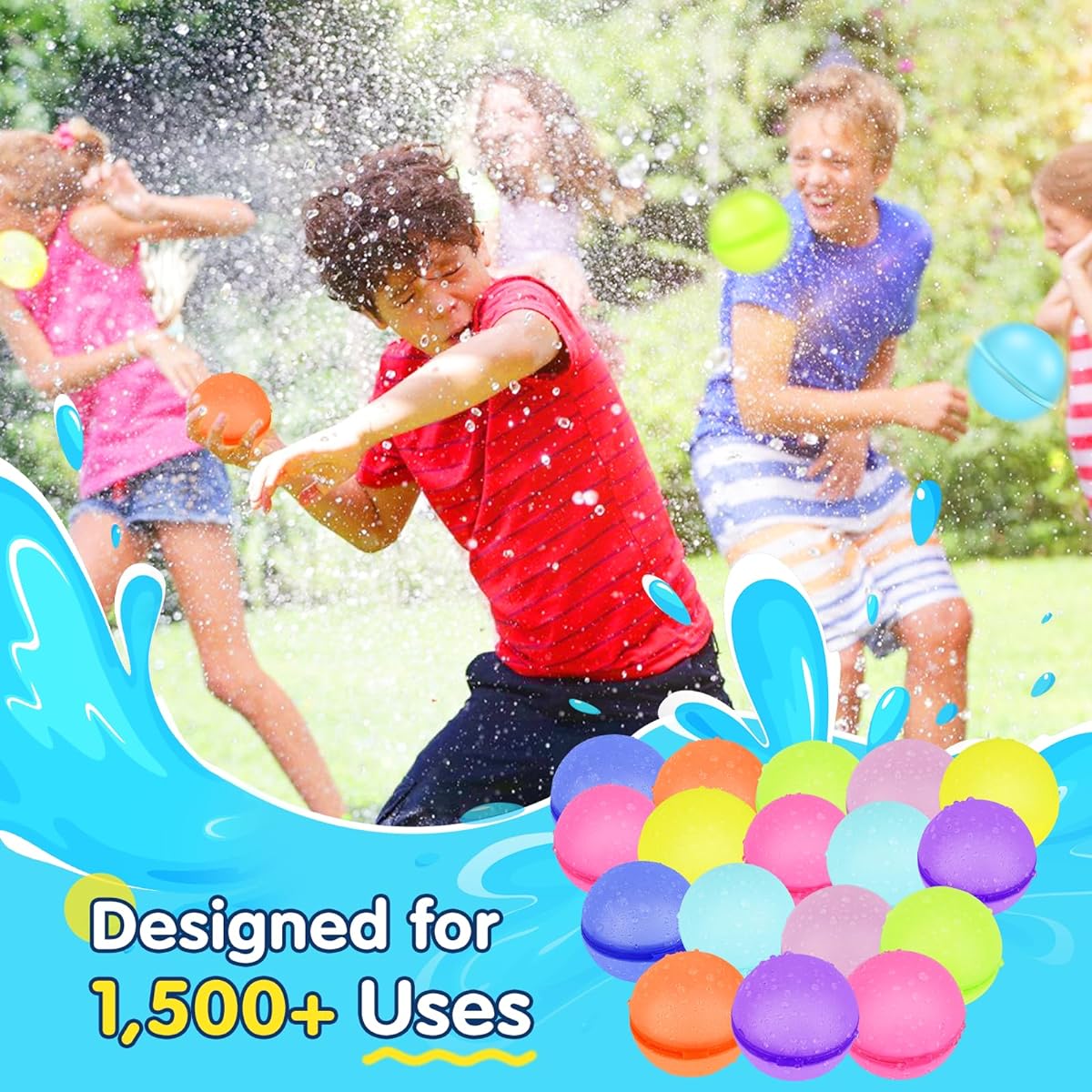 6Pcs Quick Fill Reusable Water Balloons for Kids Summer Water Pool Beach Games Toys