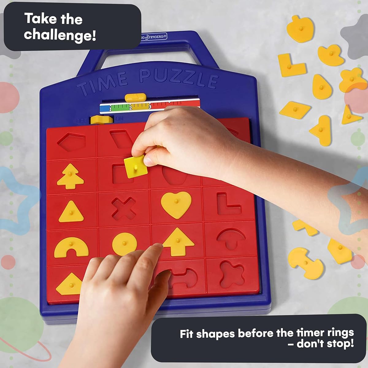 Winning Fingers Shape Race Board Game - Pop-Up Board Game with Shape Puzzle - Educational Toy for Ages 3+ - Focus Game