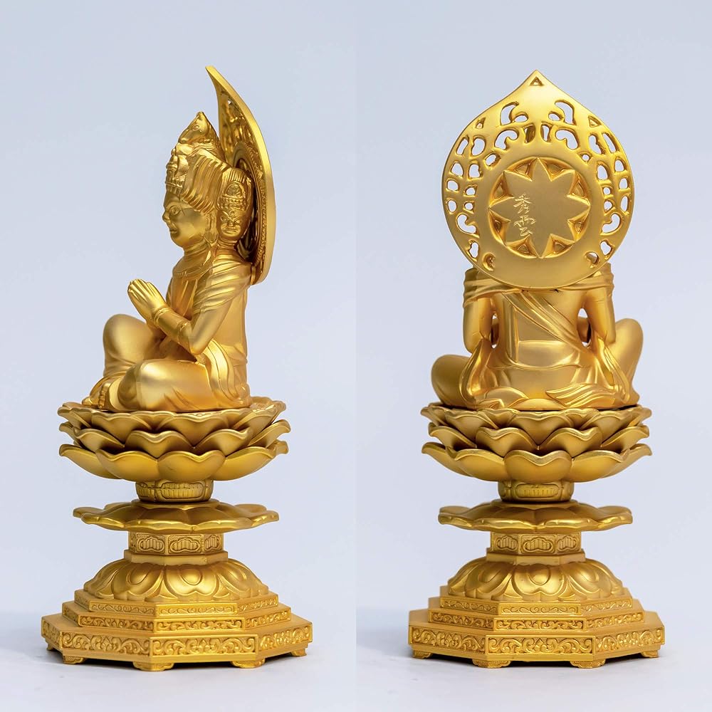 Buddha statue Bato Kannon Bodhisattva 15cm (gold plated/24K gold) Buddhist sculptor: Hideun Makita Original model _ "Guardian of animals/Pet memorial service" Takaoka copperware (Batokan nonbosatsu)