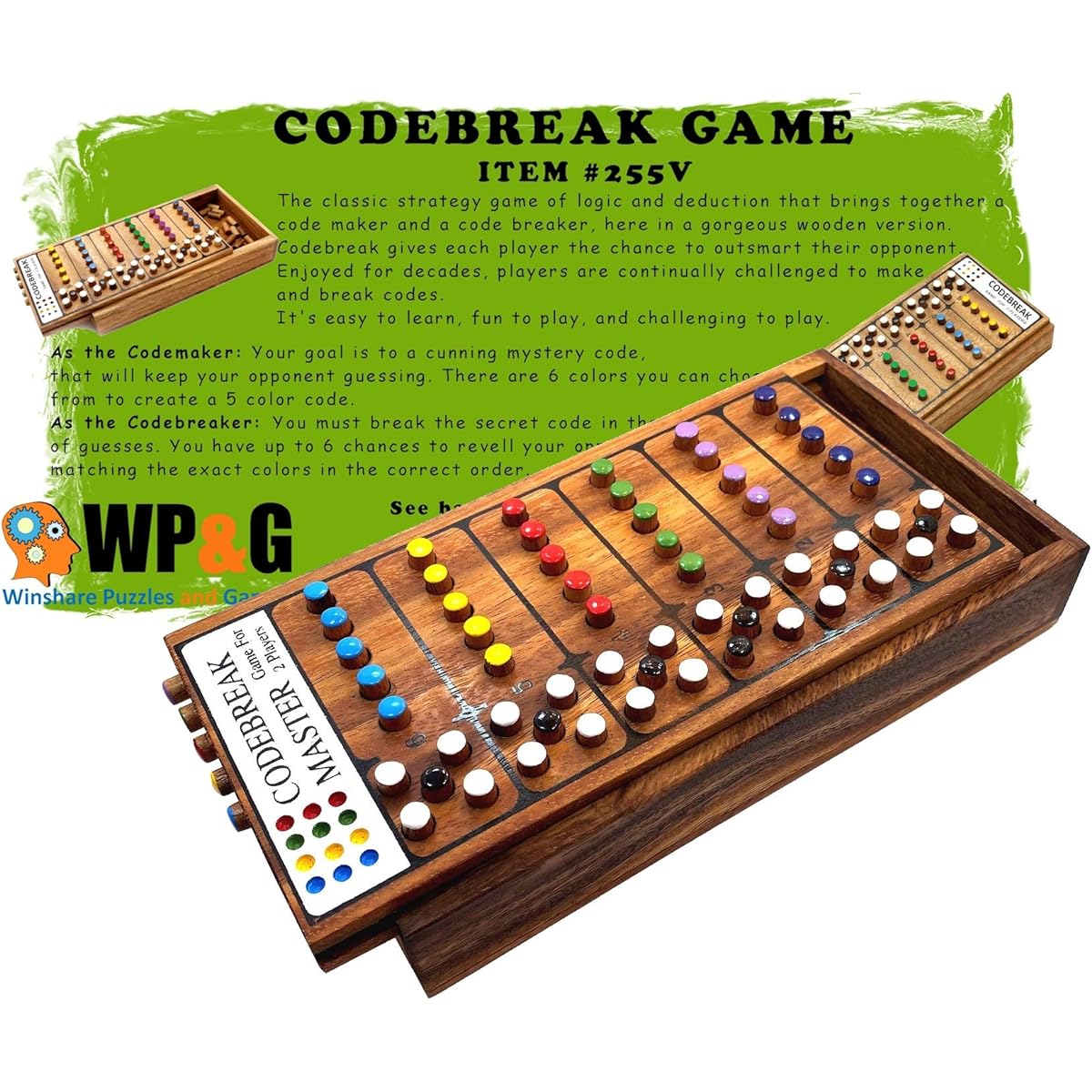 Codebreak Games Top Strategy Wooden Board Game for Ages 12+ and Adults