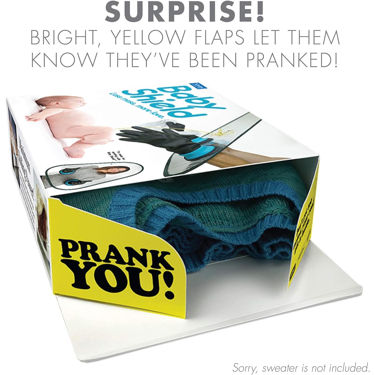 Prank Pack | Christmas Holiday Prank Funny Gag Joke Gift Boxes to Wrap Real Gifts - Prank-O - Original Prank Gift Boxes | Great Novelty Gift Boxes for Adults or Kids (Baby Shield) Multi