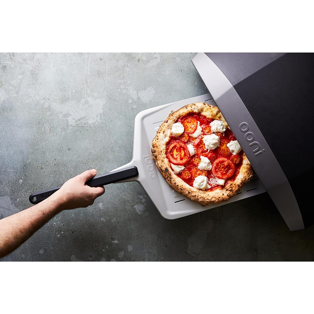 Ooni 12-Inch Perforated Pizza Peel – Long Handle Perforated Aluminum Pizza Paddle – Lightweight Pizza Turning Peel – Ooni Outdoor Pizza Oven Accessories