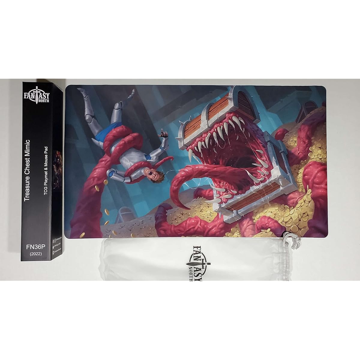 Treasure Chest Mimic - TCG Playmat and Mouse Pad - 24 x 14 inches