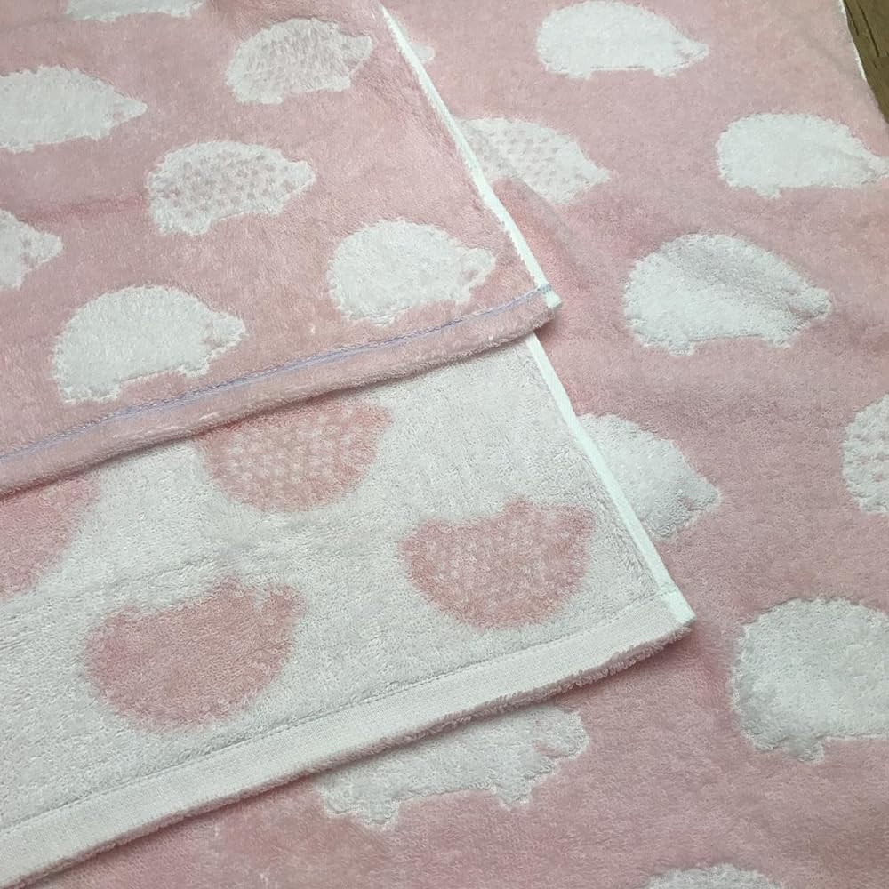 Imabari Towel Brand Certified Hedgehog Pattern Bath Towel Set of 3 60x120cm (3 Colors)