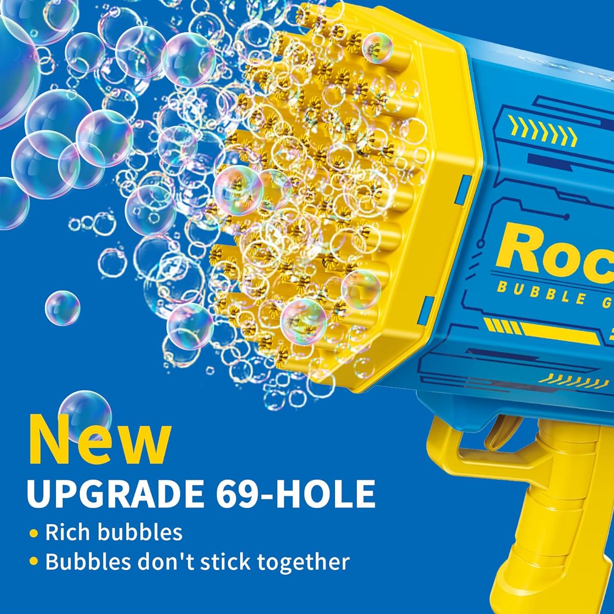Big Bubble Gun, Bubble Machine for Kids, Bubble Blower Maker for Adults with Light, Bubble Solution, Outdoor Yard Toys for 3 4 5 6 7 8 9 10 11 12 Year Old Boys Girls Birthday Wedding Christmas Party Gift