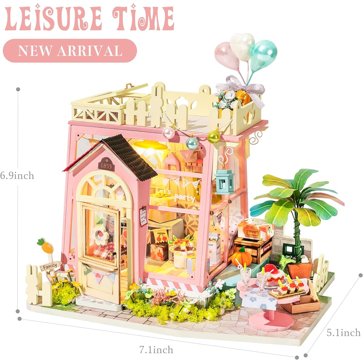 Rolife DIY Miniature Dollhouse Kit for Adults-1:24 Mini House Kit-Miniature Kit-Wood Small House Kit(Holiday Party Time)