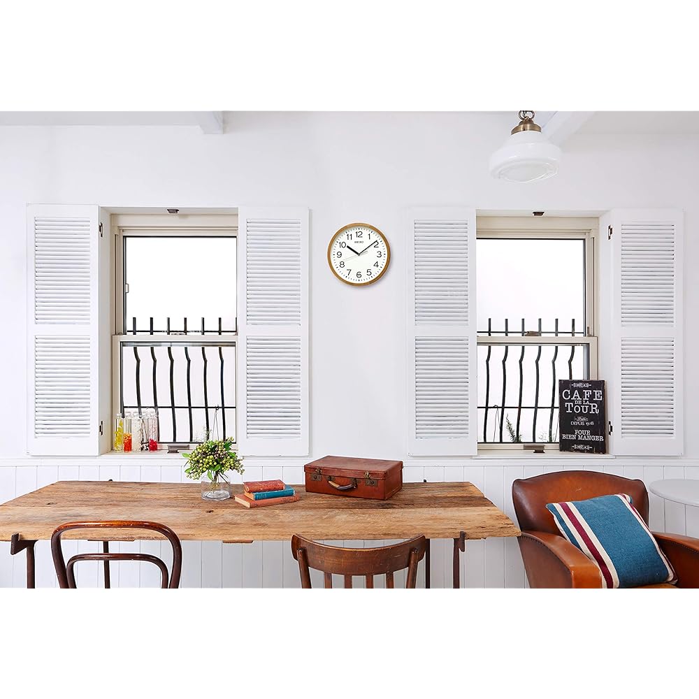 Seiko Clock Wall Clock Radio Analog Wood Frame Natural Color Wood Diameter 30 x 4.7cm KX249B