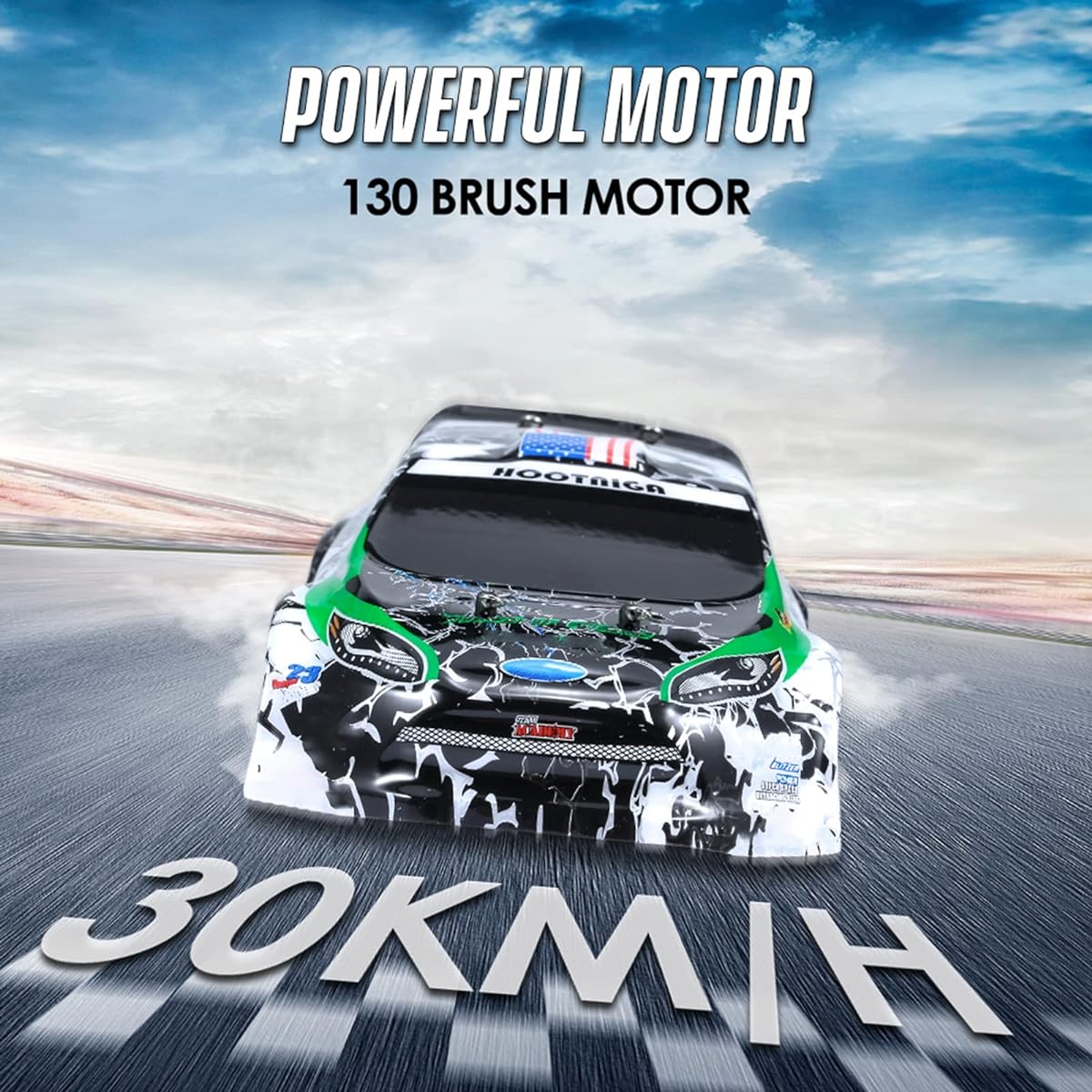 Bulaned K989 1/28 Remote Control Car 2.4G 30KM/H High Speed Remote Control Car 4WD Remote Control Race Car Remote Control Sports Racing Drift Car Kids Gift with 2 Batteries