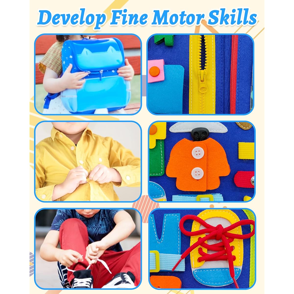 Exorany Busy Board Montessori Toys for 1 2 3 4 Year Old Boys & Girls Gifts, Sensory Toys for Toddlers 1-3, Autism Educational
