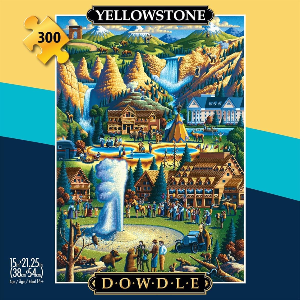 Buffalo Games - Dowdle - Yellowstone National Park - 300 Large Piece Jigsaw Puzzles for Adults - Challenging Puzzles Perfect for Game Night - Finished Size 21.25 x 15.00