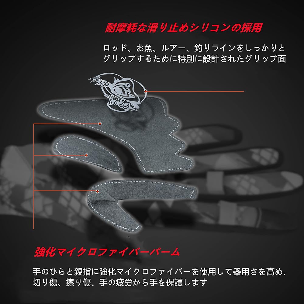 RUNCL Fishing Gloves, Fishing Gloves, 3 Fingers, Outdoor Gloves, Improved Version, Compatible with Smartphones, Anti-Slip, Fishing Gloves, Unisex, Bicycle, Cycling Gloves, Bike, Climbing, Trekking, Camping, Sea Fishing, River Fishing S-XXL