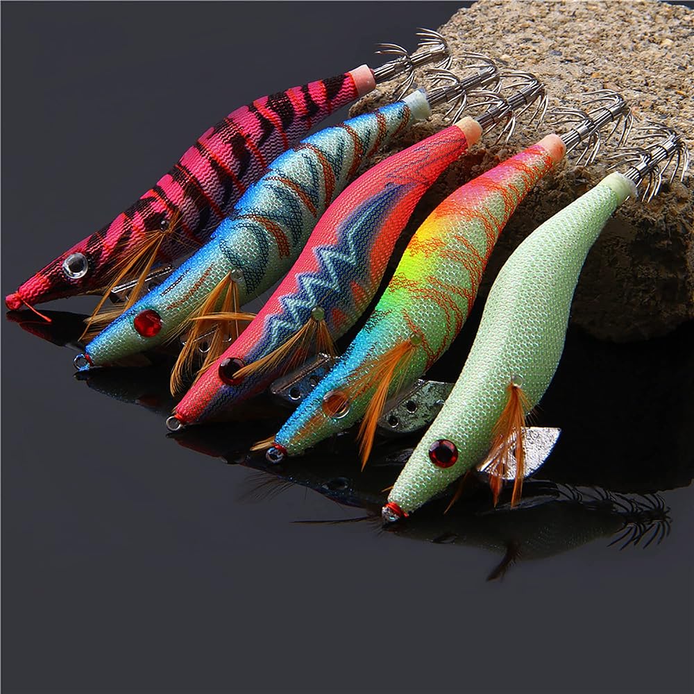 Egi Squid Fishing Luminous Sute Lure No. 2.5 No. 3.0 Set of 20 Octopus Egging Fishing Tools Bait Tree Egi Device Great Squid