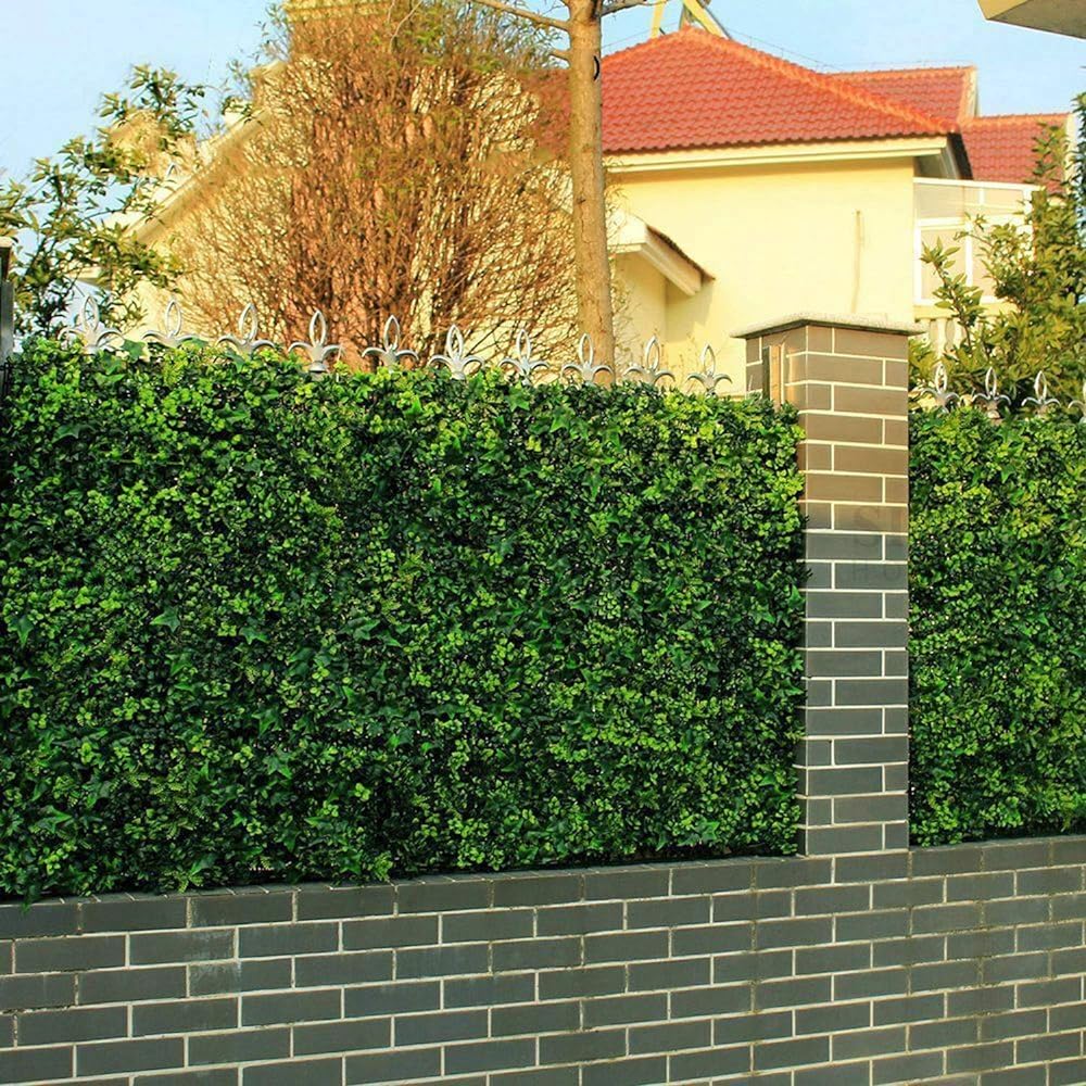 sumunior Wall Fake Green Artificial Plant Mat 12 Pieces 60X40cm/Sheet Fake Green Wall Greening Wall Hanging Artificial Wall Lawn Realistic Plant Wall Decor Indoor/Outdoor Use Mat Privacy Fence Home Decoration Green Screen Lawn Mat