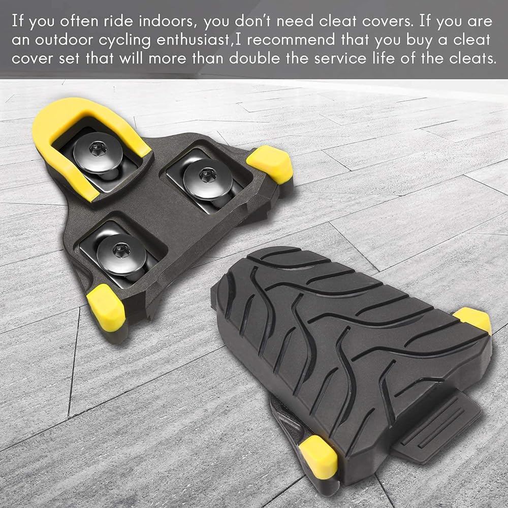 NAACOO SPD Road Bike Cleats for Shimano Speed-SL SM-SH10 SH11 SH12 Cleats Indoor Outdoor Peltle Spin Cycling Pedal Cleats & Bicycle Clip Set