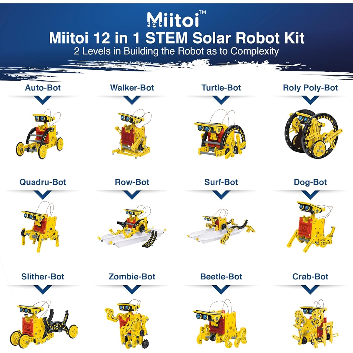 Miitoi 12in1 Solar STEM Robot Kit Educational Building Gift Set Science Experiment Set STEM Projects for Kids Ages 8-12 Solar Robot Building Kit Boys Toys Robot Toys