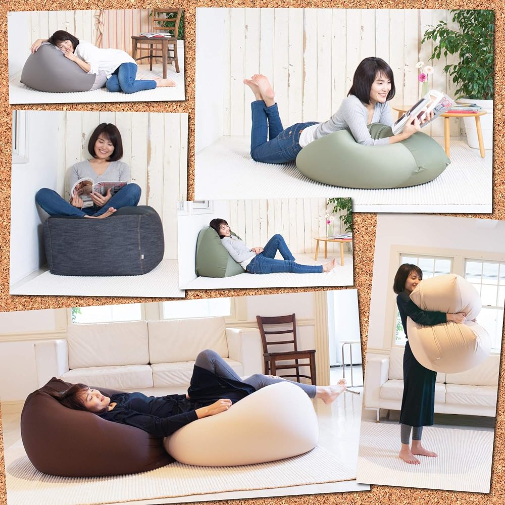 Flex Sales Bead Cushion Buried Happiness Made in Japan 2WAY Cube Sweatshirt Dark Gray L Size PCM-6519SW