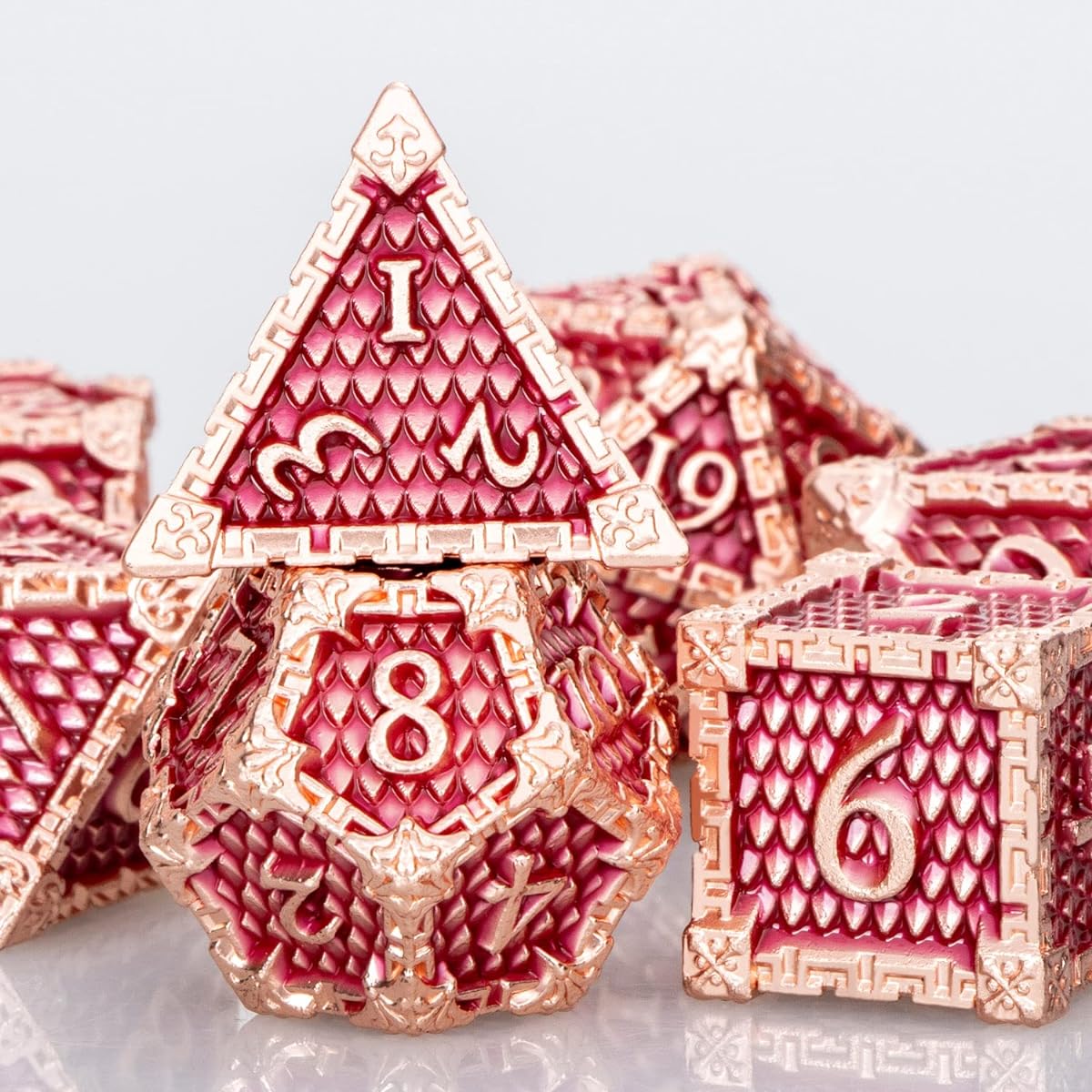 ARUOHHA Dungeons and Dragons Dice DND Metal Dice Set 6 Sided Polyhedral Dice Roleplay Dice D&D Dice Set with Gift Box D20 D12 D10 D8 D6 D4