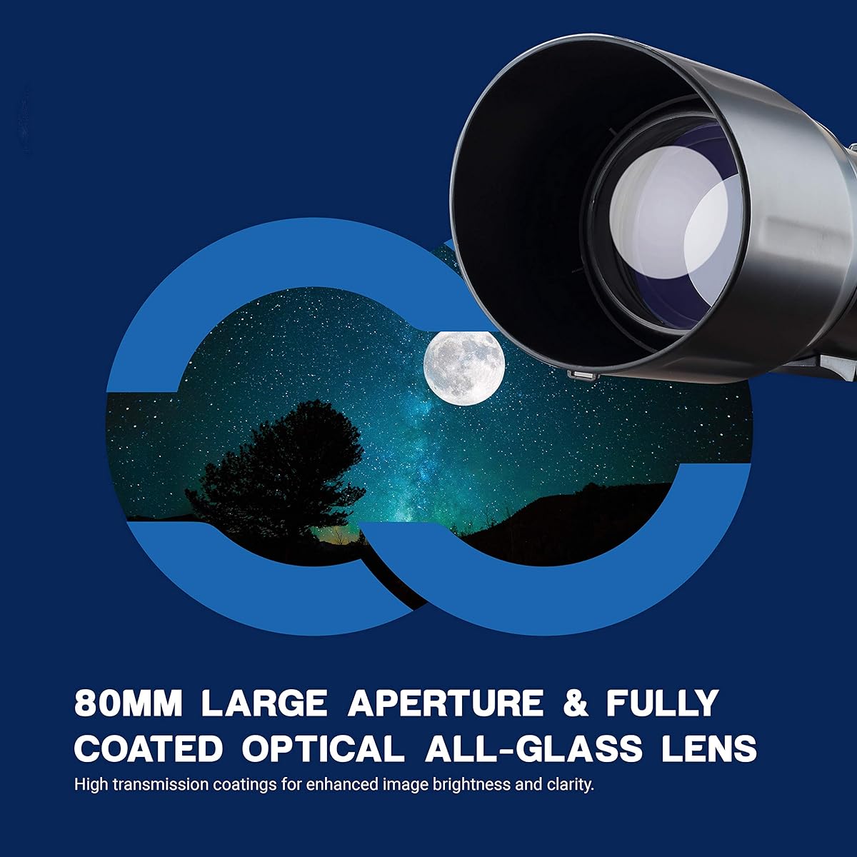 ESSLNB Telescope for Adults Kids Astronomy Beginner 80mm Astronomical Telescope 10X Cell Phone Mount Refracting Telescope with Tripod and Carry Bag Upright Image Travel Telescope with Moon Filter