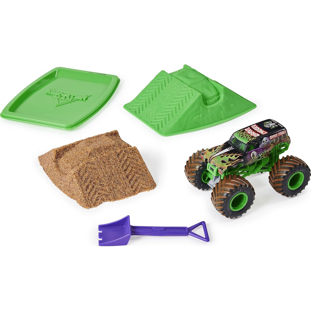 Monster Jam Grave Digger Monster Dirt Starter Set with 8oz Monster Dirt and Official 1:64 Scale Truck
