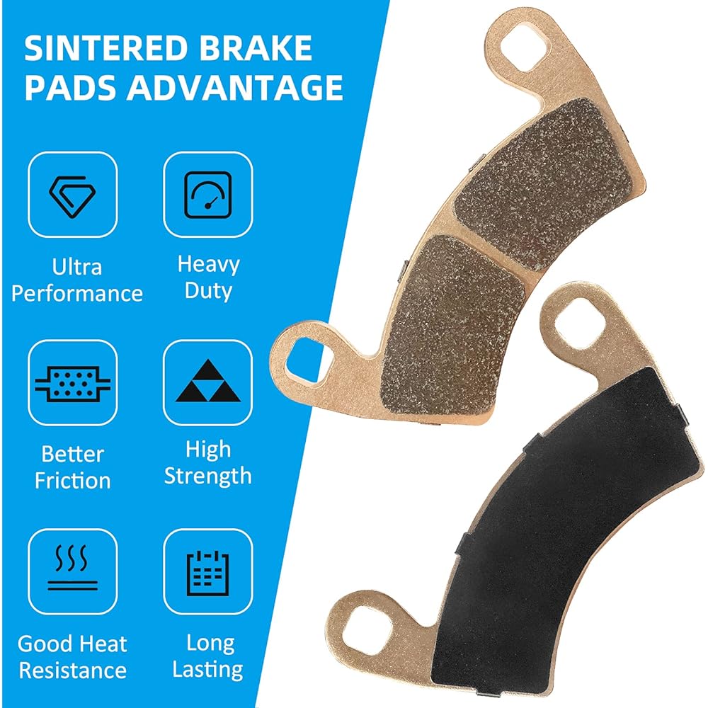 Brake Pads with Anti Noise Shim Polaris RZR 900 1000 4 XP RS1 Ranger 570 700 800 900 1000 EV Crew Diesel 6x6 2203747 Front & Rear Replacement Brake Pads