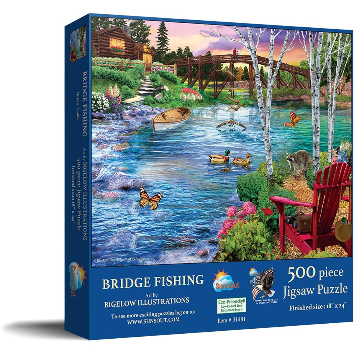 SUNSOUT INC Bridge Fishing 500 Piece Jigsaw Puzzle