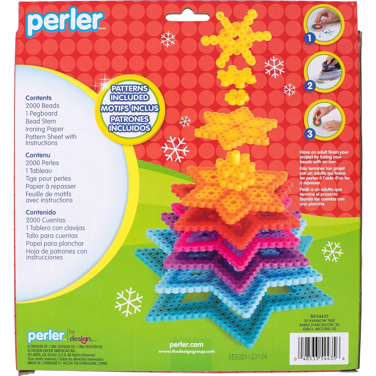 Perler 3D Rainbow Tree Christmas Fuse Bead Kit for Kids and Adults, Multicolor 2005 Piece