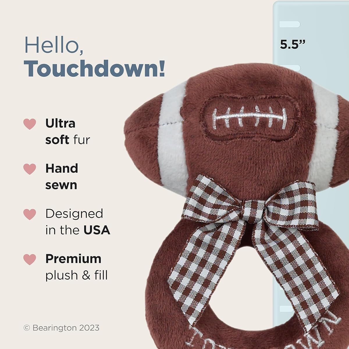 Bearington Baby- Touchdown Ring Rattle by Bearington Baby