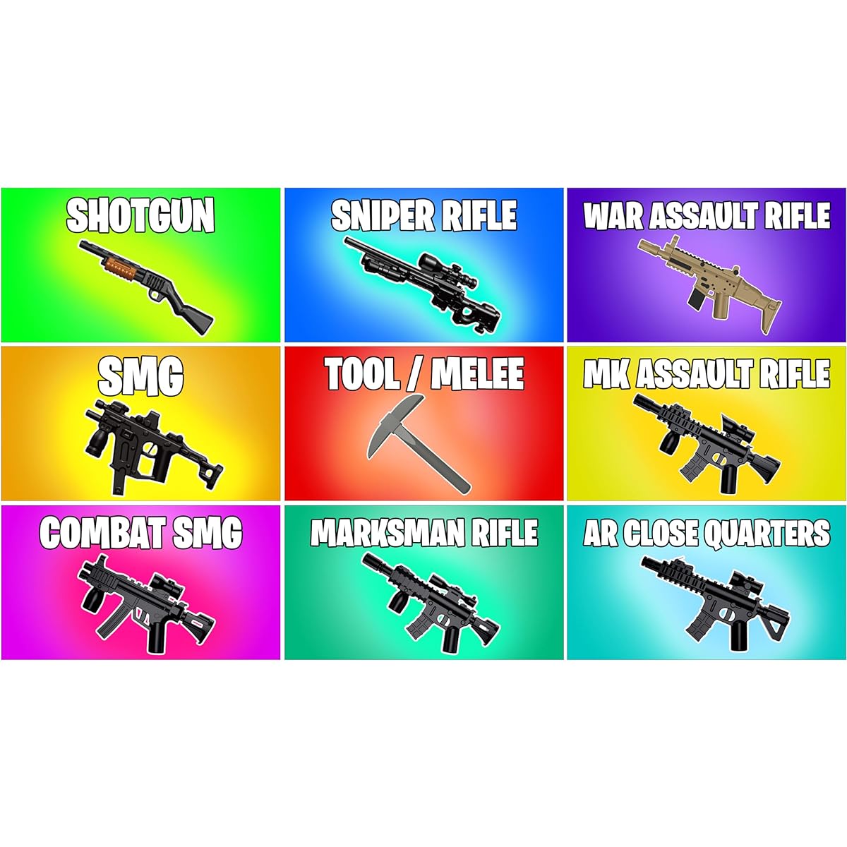 Custom Modern Combat Weapons Pack (P18) Designed for Brick Minifigures